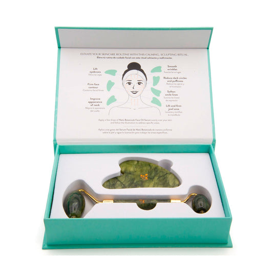 Set de Gua Sha y Rodillo facial de Jade - Natú Botanicals MX