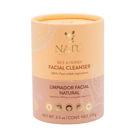 Limpiador facial en polvo de arroz y miel - Natú Botanicals MX