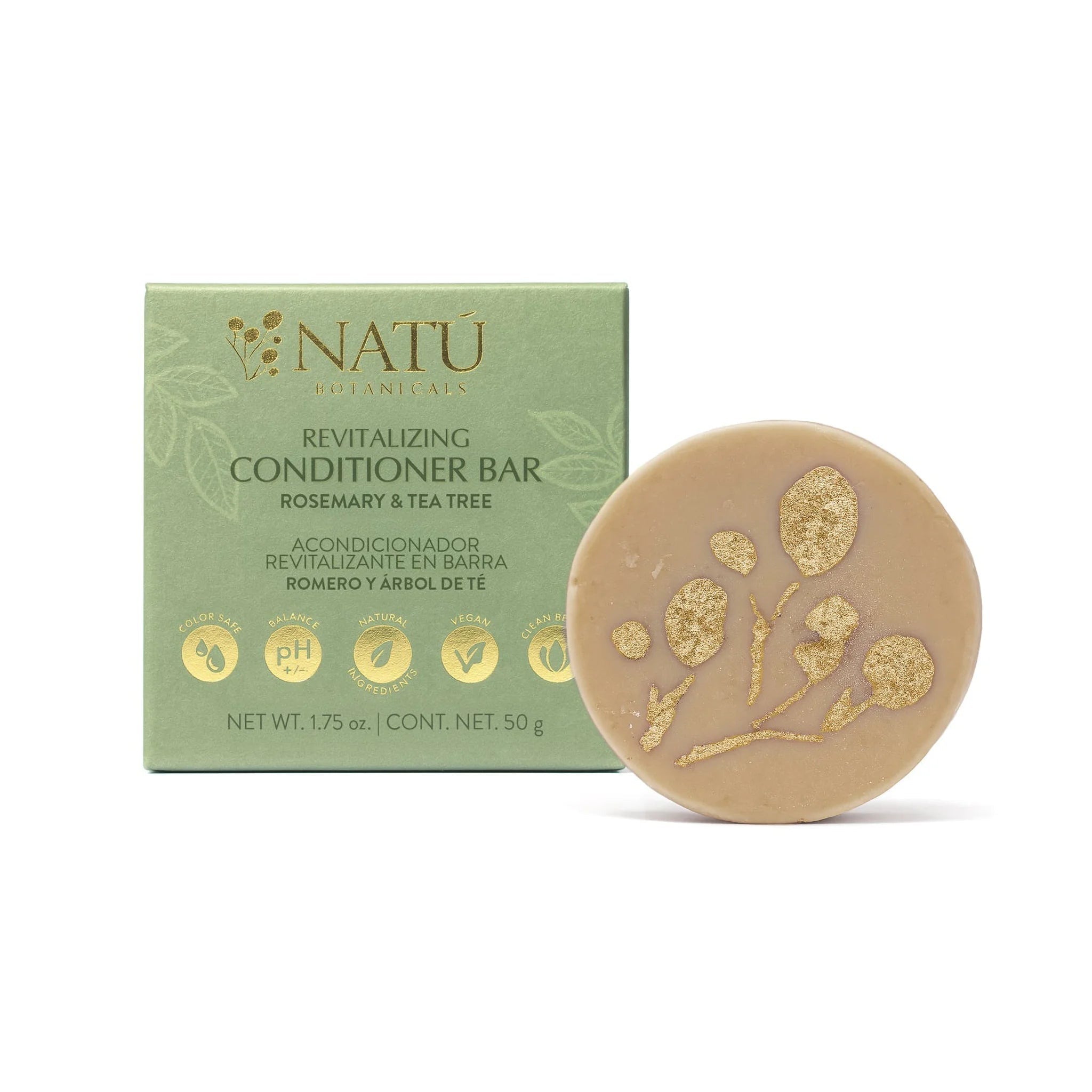 Acondicionador Revitalizante en Barra – Romero y Árbol de Té - Natú Botanicals MX