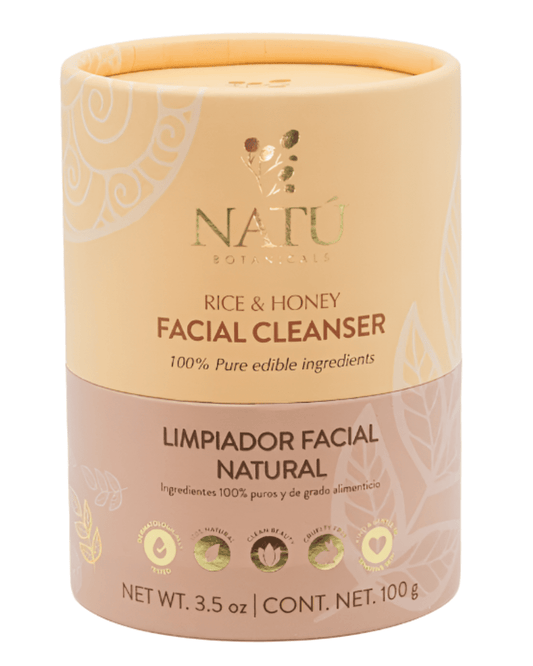 Limpiador facial en polvo de arroz y miel - Natú Botanicals MX