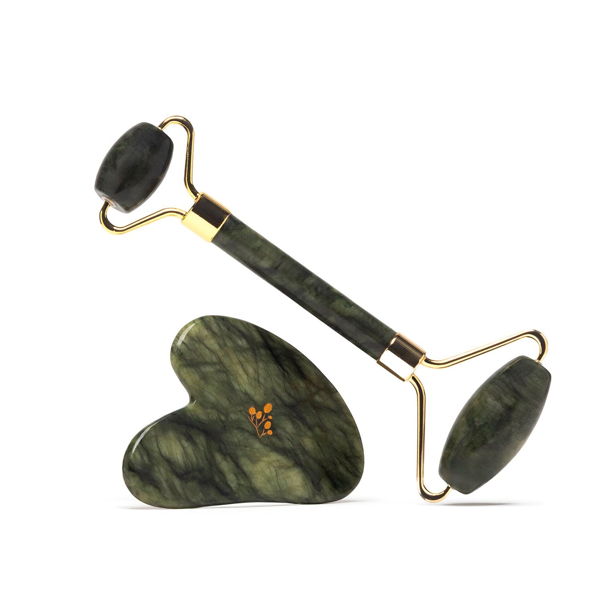 Set de Gua Sha y Rodillo facial de Jade - Natú Botanicals MX