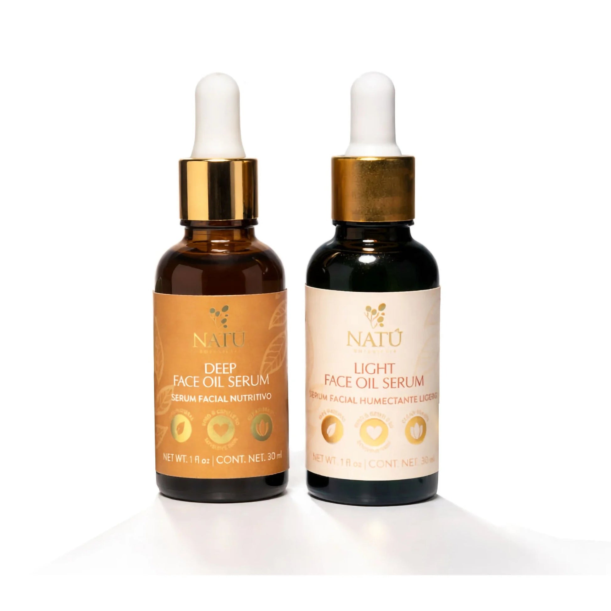 Set de Serums Faciales - Suero Facial Nutritivo & Suero Facial Humectante Ligero - Natú Botanicals MX