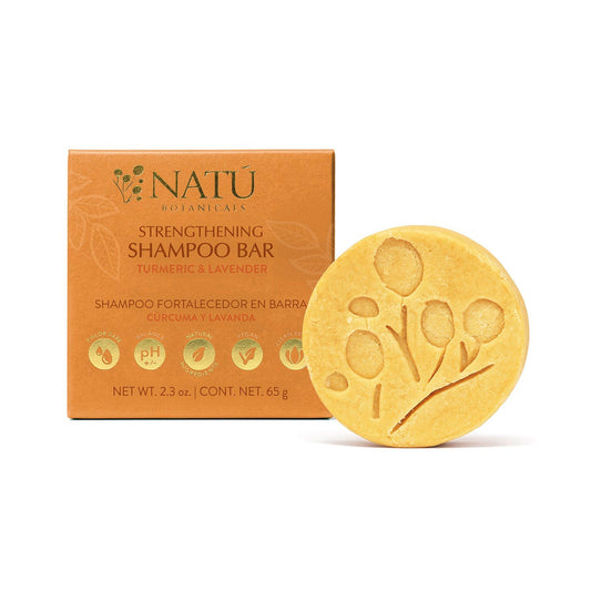 Shampoo Fortalecedor en Barra - Cúrcuma y Lavanda - Natú Botanicals MX