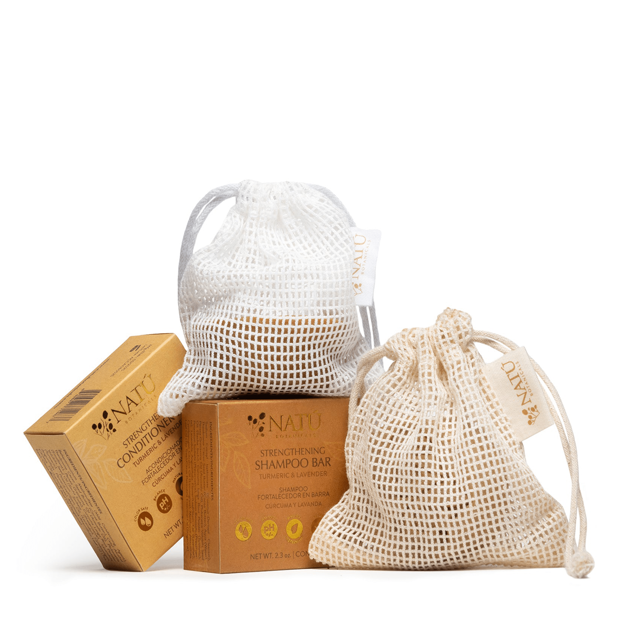 Shampoo Fortalecedor en Barra - Cúrcuma y Lavanda - Natú Botanicals MX